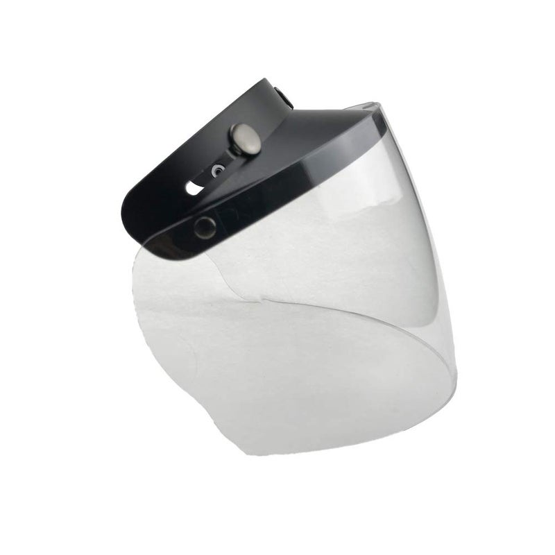 WANCAR Standard 3-Snap Button Universal Visor for Open Face Motorcycle Helmet Wind Shield Flip Up Down(Clear) - Image 2